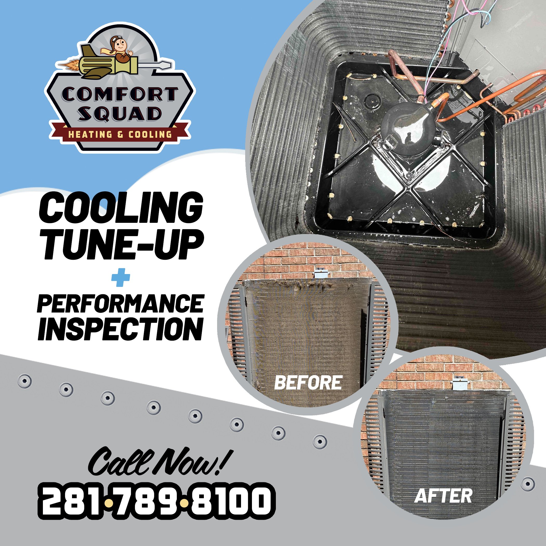 Comfort Squad — Cooling tune-up before/after