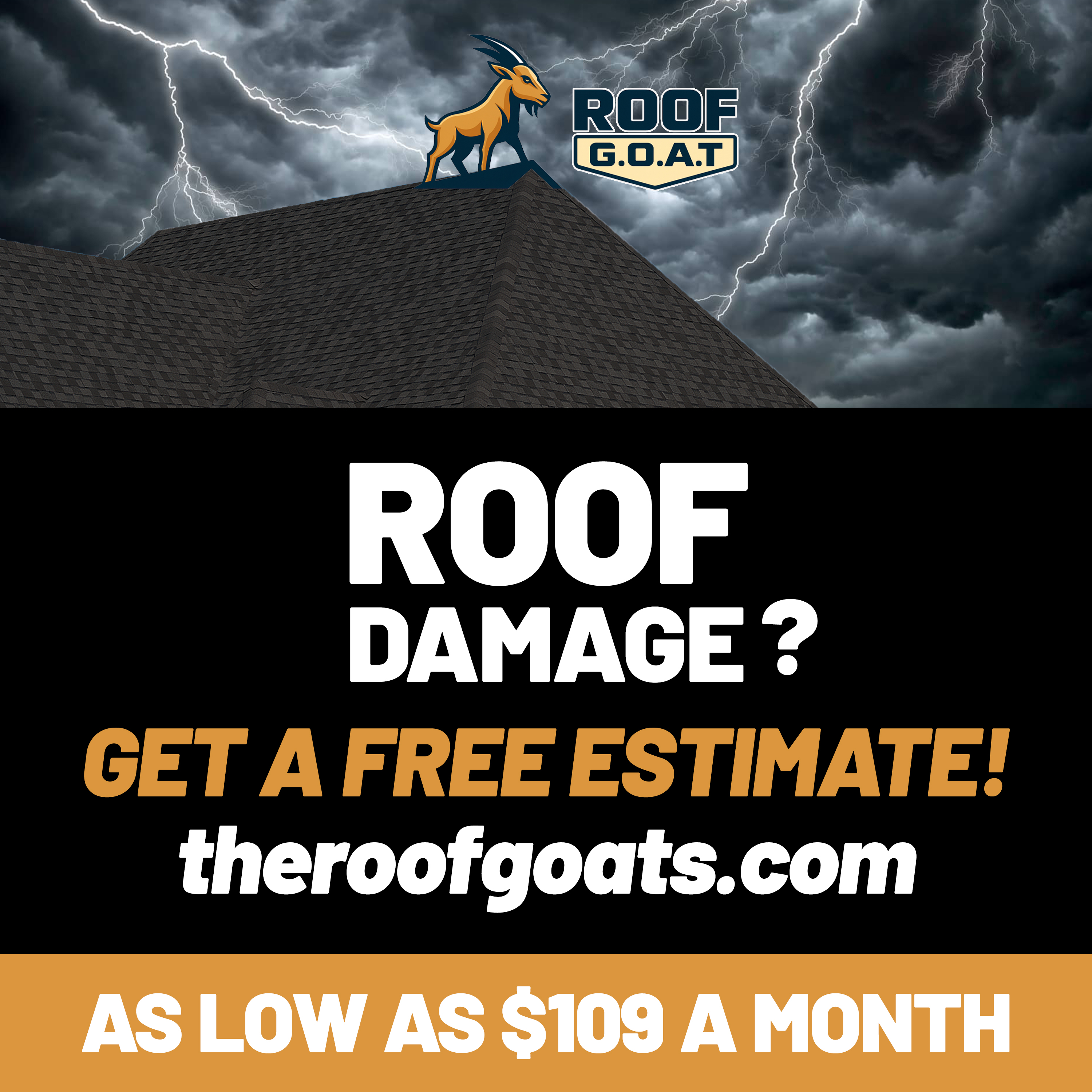 Roof Goat — Roof damage free estimate